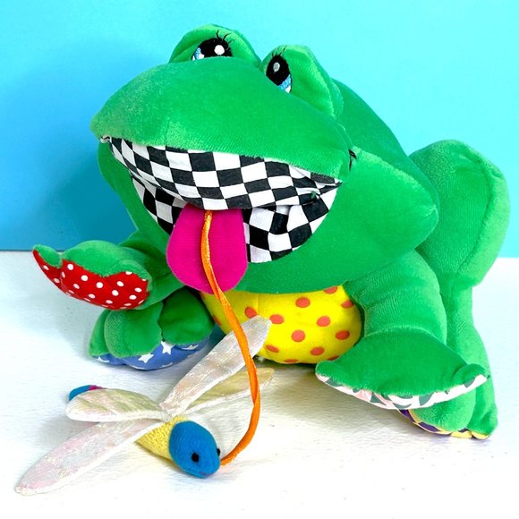 Vintage Nuby Luv n' Care Frog Baby Rattle Crinkle Sound 10" Plush Stuffed Animal - Picture 5 of 7